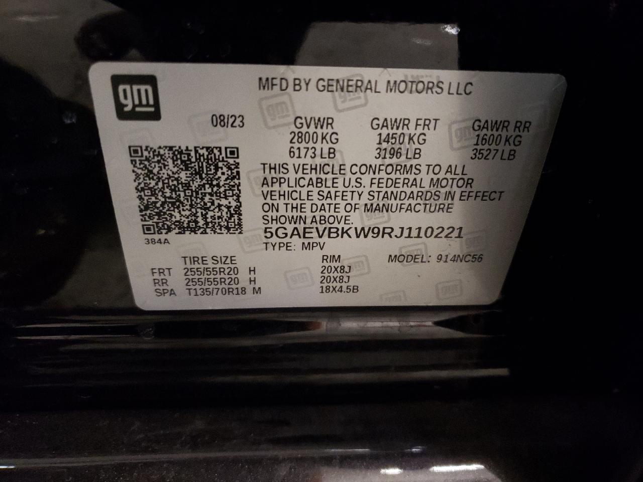 2024 BUICK ENCLAVE PREMIUM VIN:5GAEVBKW9RJ110221