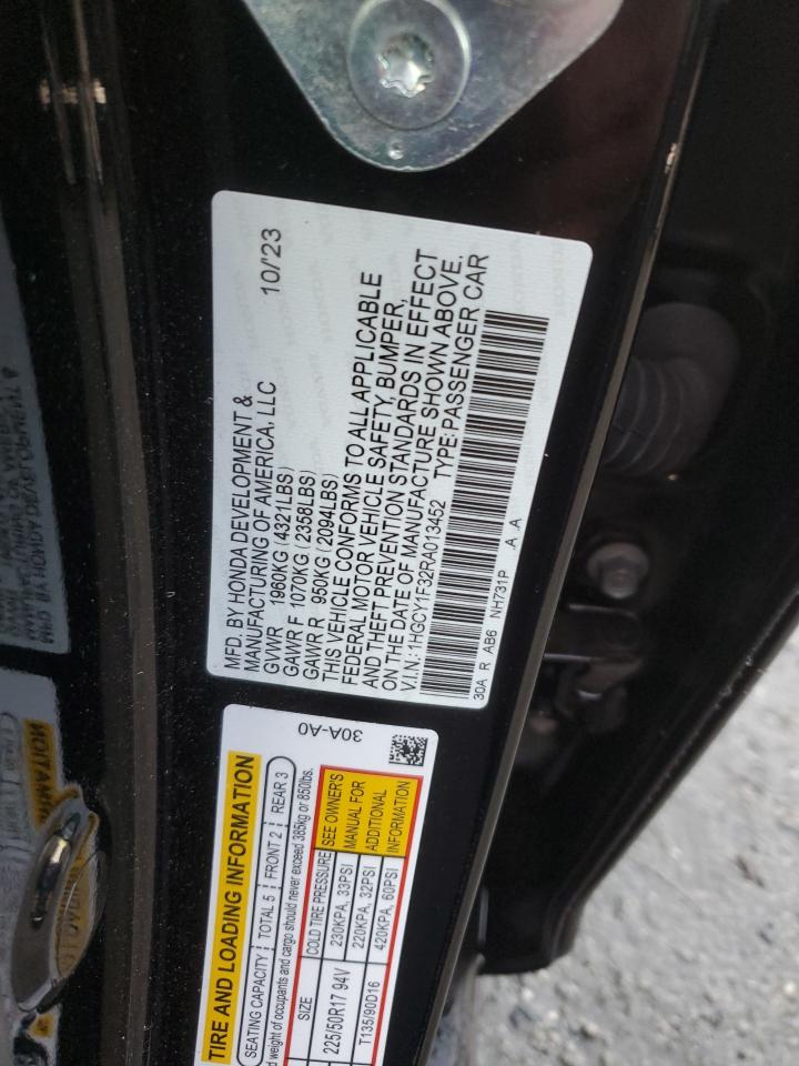 2024 HONDA ACCORD EX VIN:1HGCY1F32RA013452
