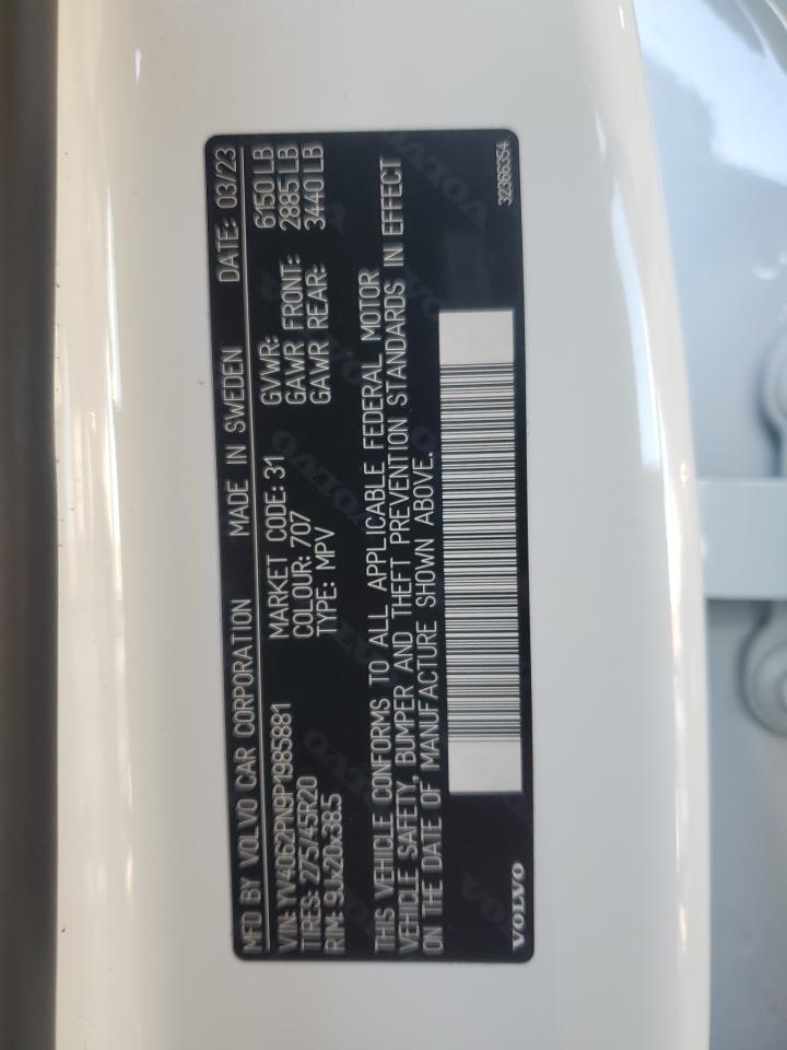 2023 VOLVO XC90 PLUS VIN:YV4062PN9P1985881