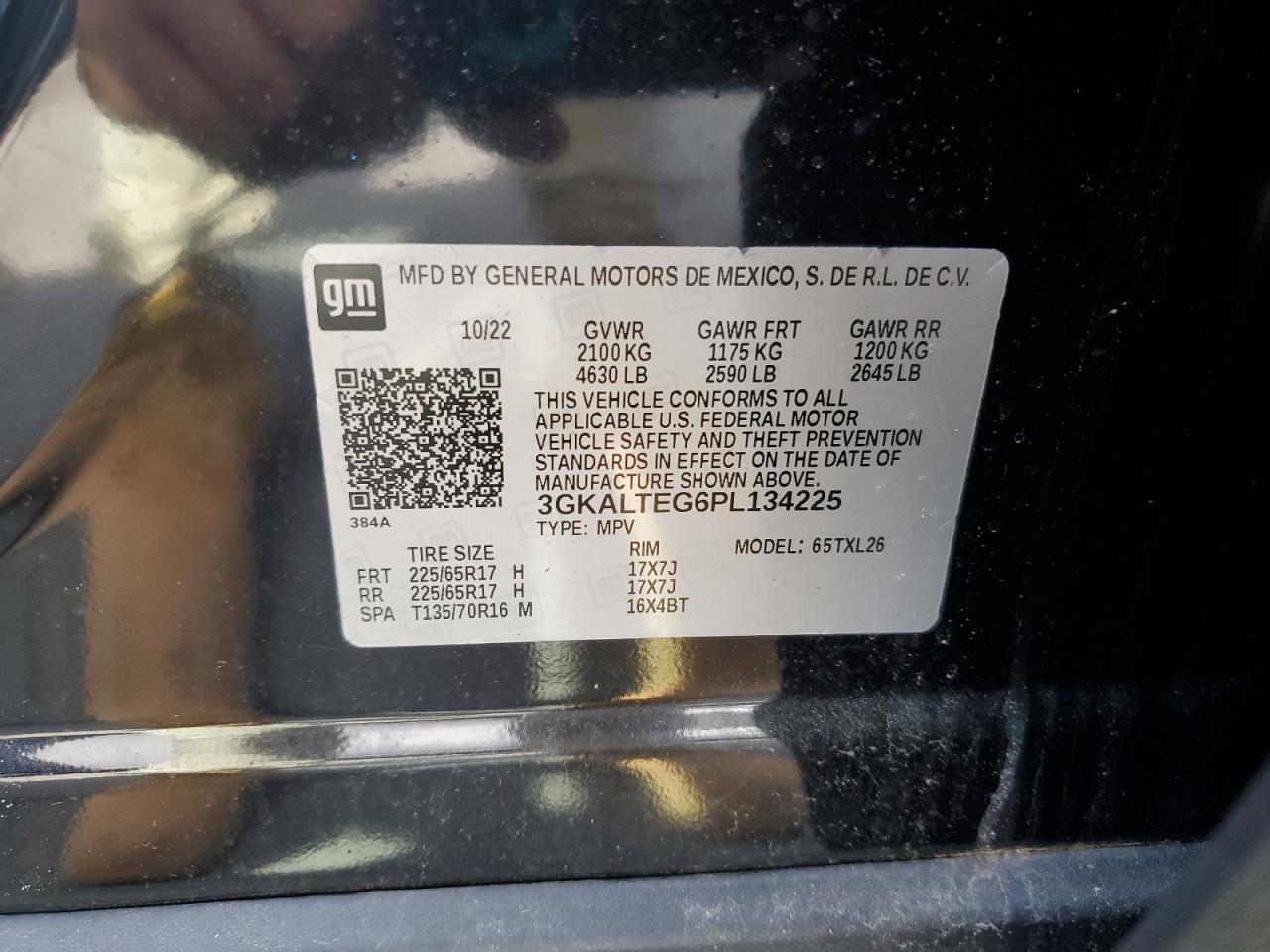 2023 GMC TERRAIN SLE VIN:3GKALTEG6PL134225