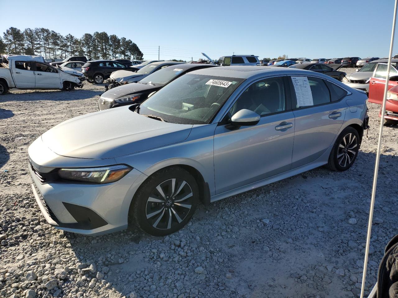 2022 HONDA CIVIC EX VIN:2HGFE1F76NH314052