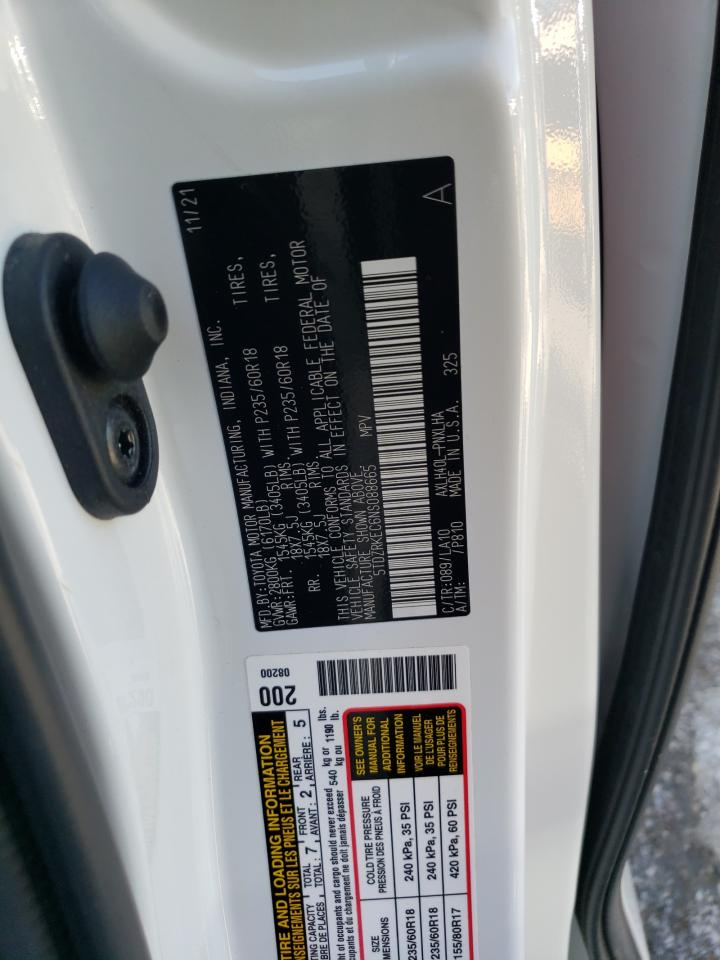 2022 TOYOTA SIENNA LIMITED VIN:5TDZRKEC6NS088665