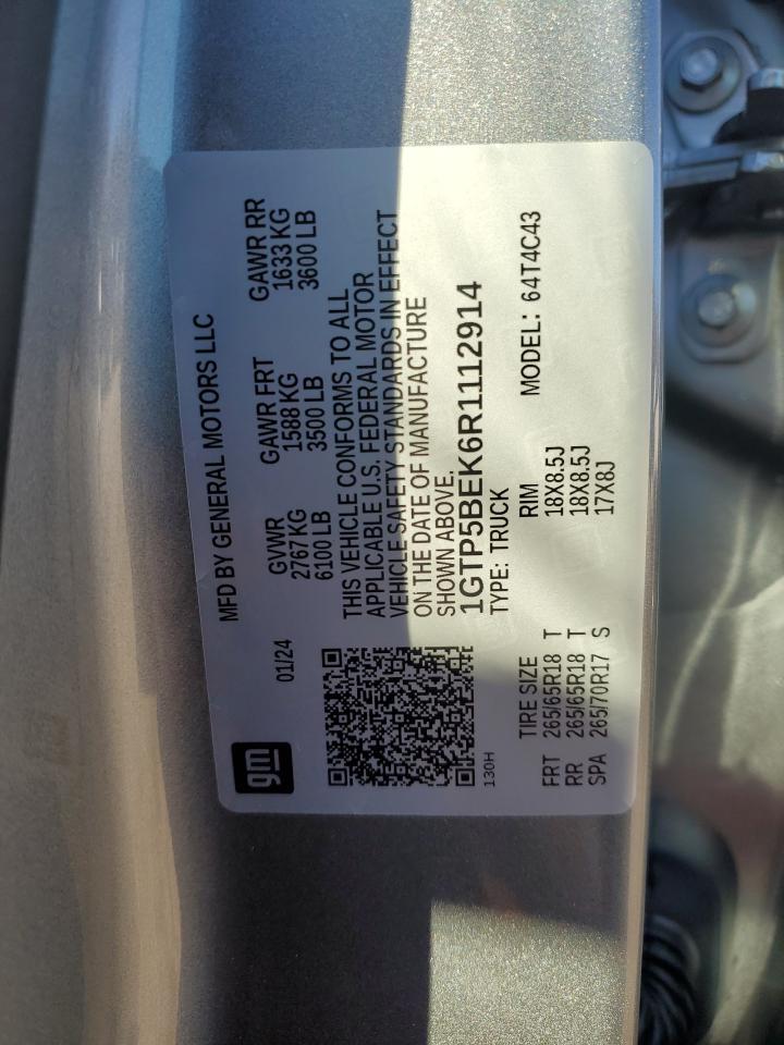 2024 GMC CANYON ELEVATION VIN:1GTP5BEK6R1112914