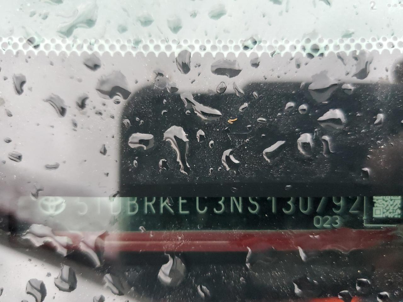 2022 TOYOTA SIENNA LE VIN:5TDBRKEC3NS130792