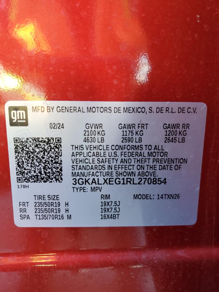 2024 GMC TERRAIN DENALI VIN:3GKALXEG1RL270854