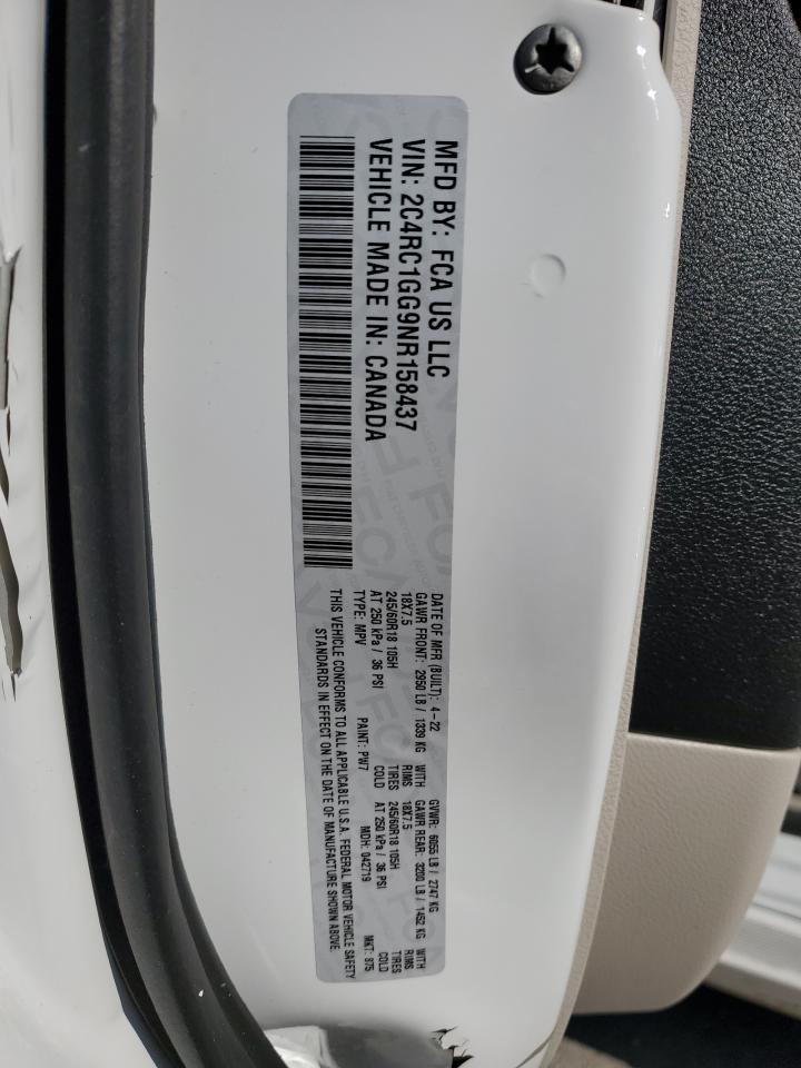 2022 CHRYSLER PACIFICA LIMITED VIN:2C4RC1GG9NR158437