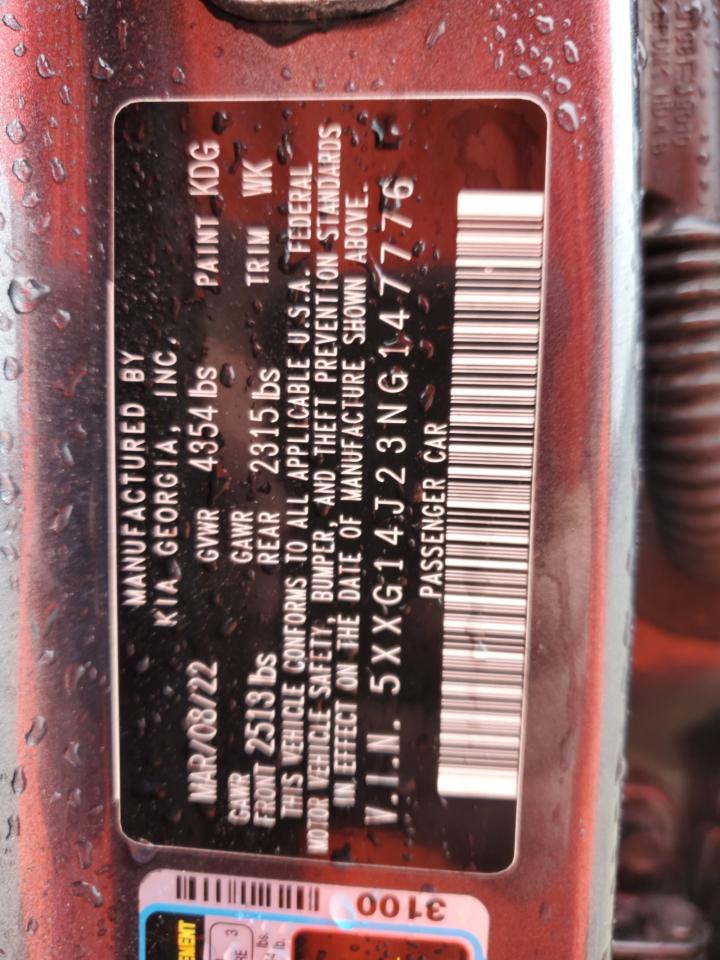2022 KIA K5 LXS VIN:5XXG14J23NG147776