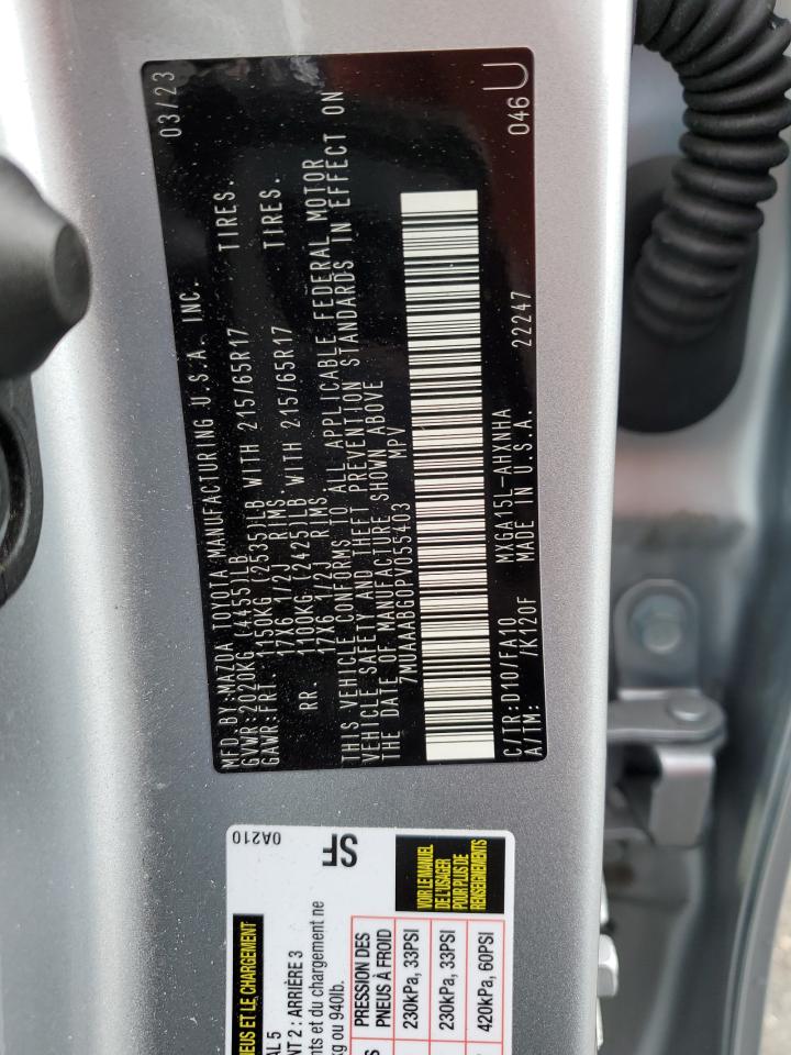 2023 TOYOTA COROLLA CROSS L VIN:7MUAAABG0PV055403