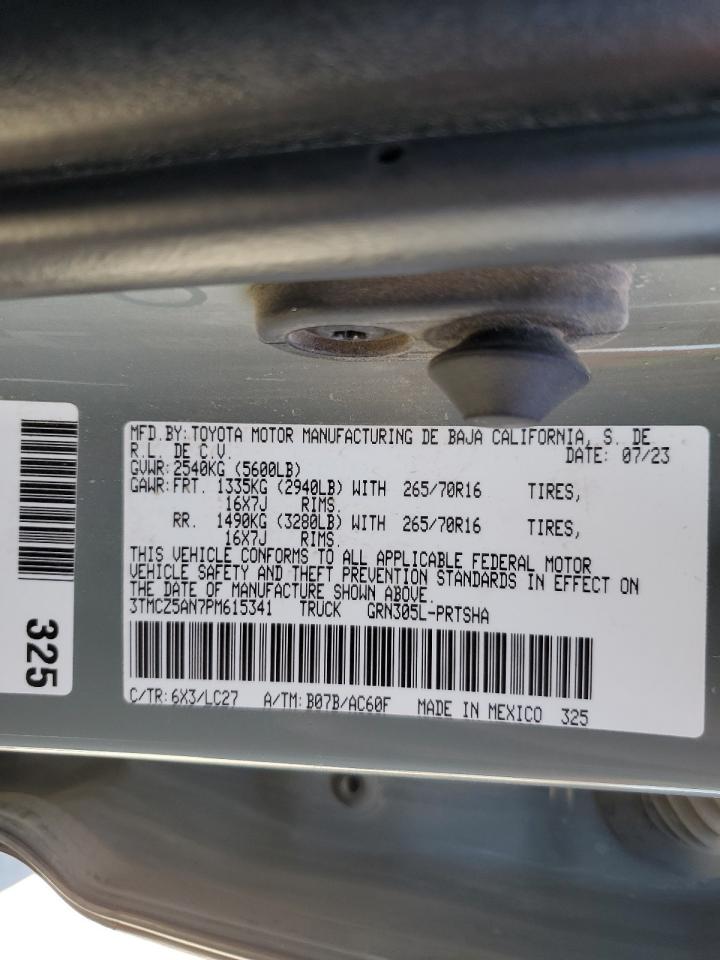 2023 TOYOTA TACOMA DOUBLE CAB VIN:3TMCZ5AN7PM615341