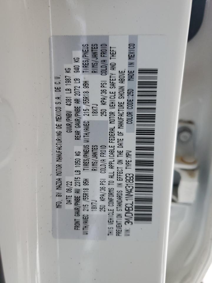 2022 MAZDA CX-30 PREFERRED VIN:3MVDMBCL1NM431893