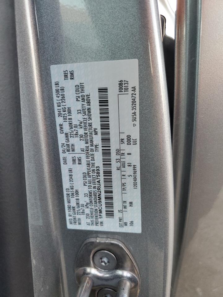 2024 FORD ESCAPE ST LINE VIN:1FMCU9MN2RUA75893