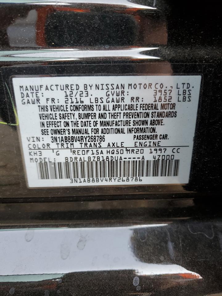 2024 NISSAN SENTRA S VIN:3N1AB8BV4RY268786