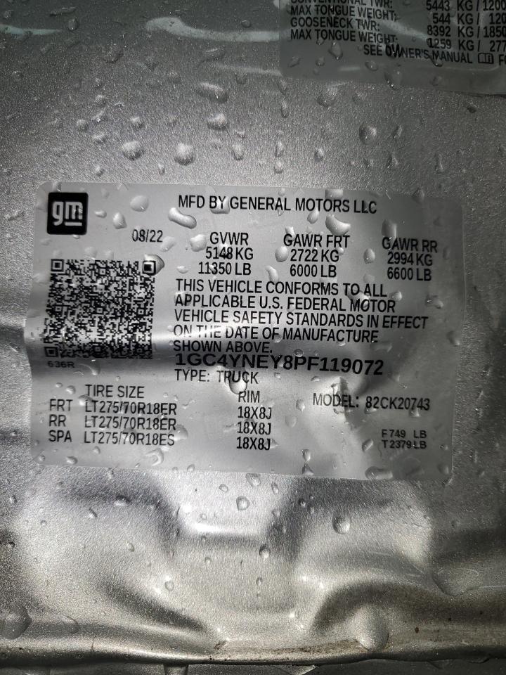 2023 CHEVROLET SILVERADO K2500 HEAVY DUTY LT VIN:1GC4YNEY8PF119072