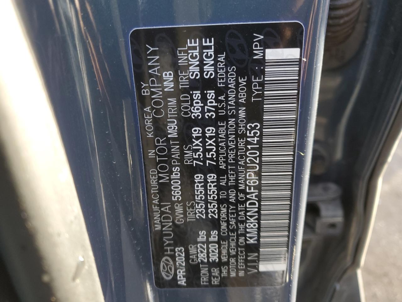 2023 HYUNDAI IONIQ 5 SEL VIN:KM8KNDAF6PU201453