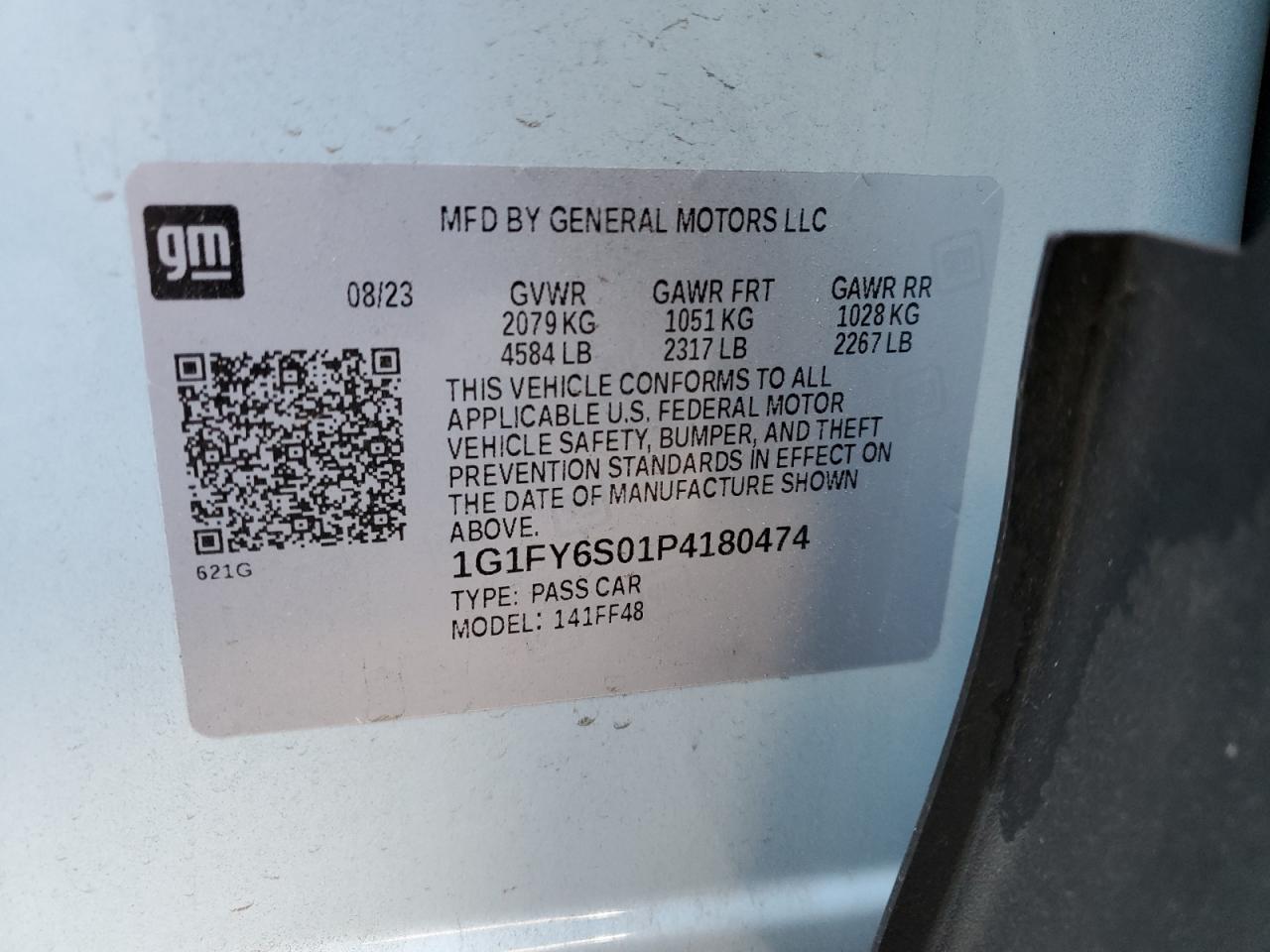 2023 CHEVROLET BOLT EUV LT VIN:1G1FY6S01P4180474