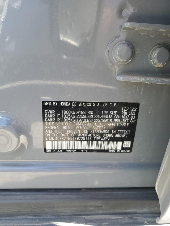 2023 HONDA HR-V SPORT VIN:3CZRZ1H54PM725136