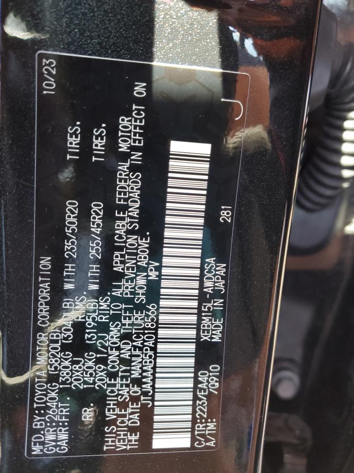 2023 LEXUS RZ 450E VIN:JTJAAAAB5PA018566