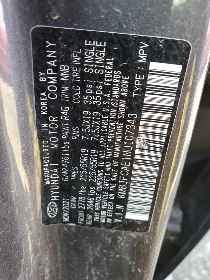 2022 HYUNDAI TUCSON N LINE VIN:KM8JFCAE1NU107343