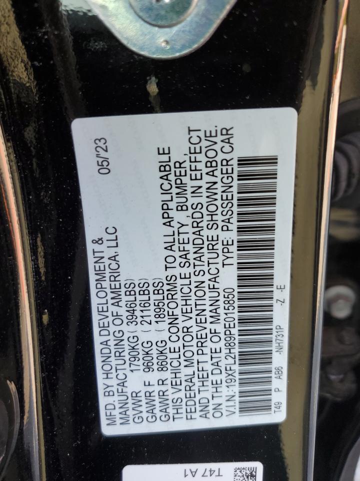 2023 HONDA CIVIC SPORT VIN:19XFL2H89PE015850