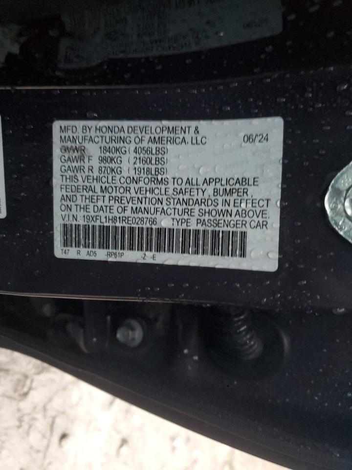 2024 HONDA CIVIC SPORT TOURING VIN:19XFL1H81RE028766