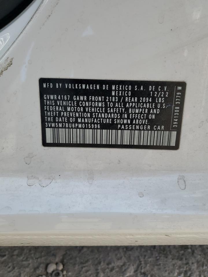2023 VOLKSWAGEN JETTA S VIN:3VW5M7BU6PM015996