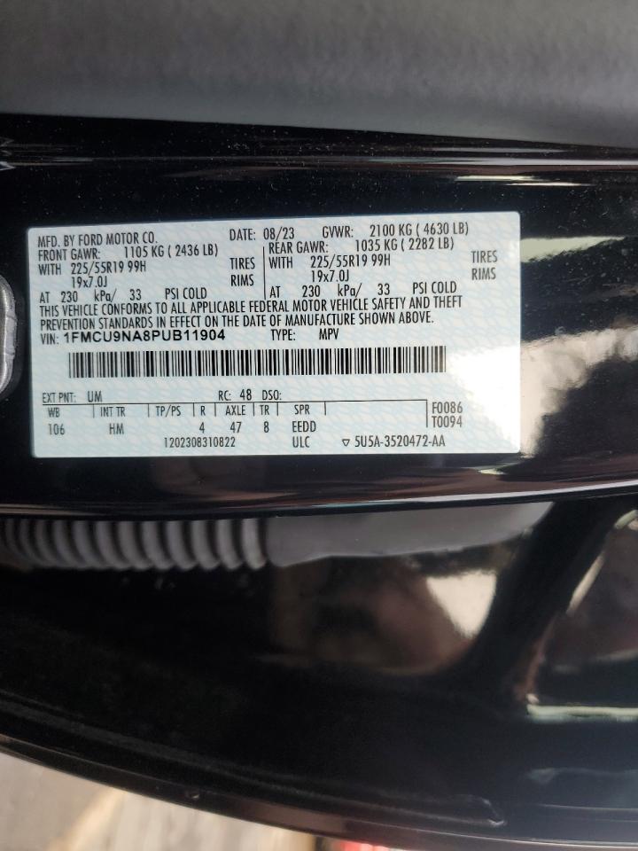 2023 FORD ESCAPE ST LINE SELECT VIN:1FMCU9NA8PUB11904