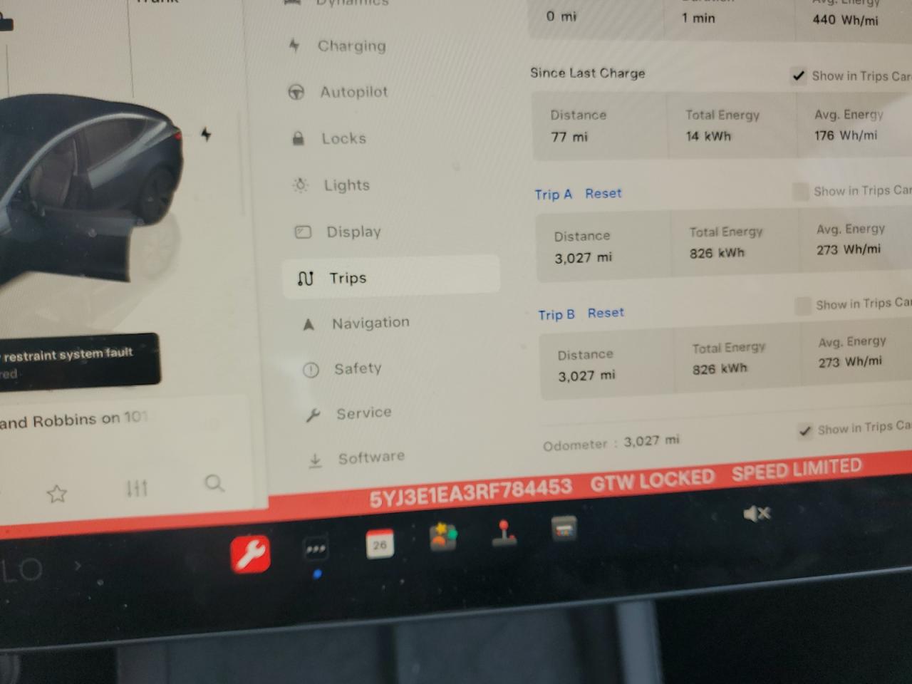 2024 TESLA MODEL 3  VIN:5YJ3E1EA3RF784453