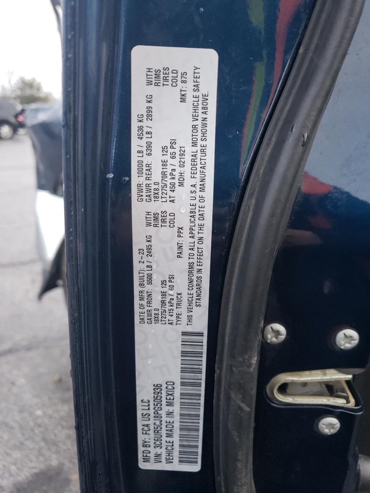 2023 RAM 2500 TRADESMAN VIN:3C6UR5CJ8PG505936