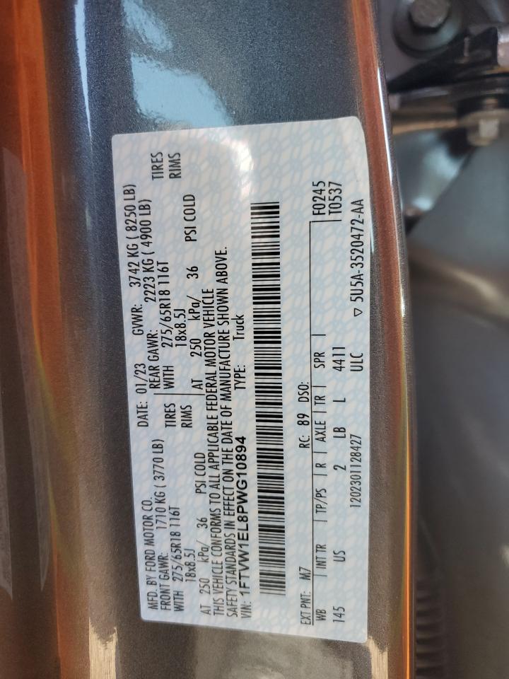 2023 FORD F150 LIGHTNING PRO VIN:1FTVW1EL8PWG10894