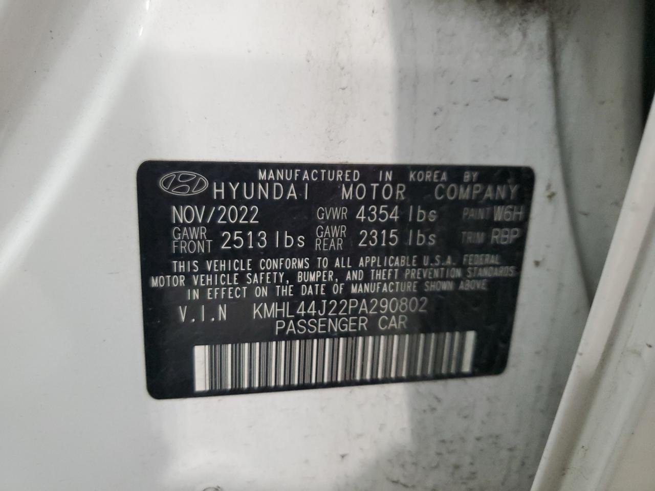 2023 HYUNDAI SONATA SEL PLUS VIN:KMHL44J22PA290802