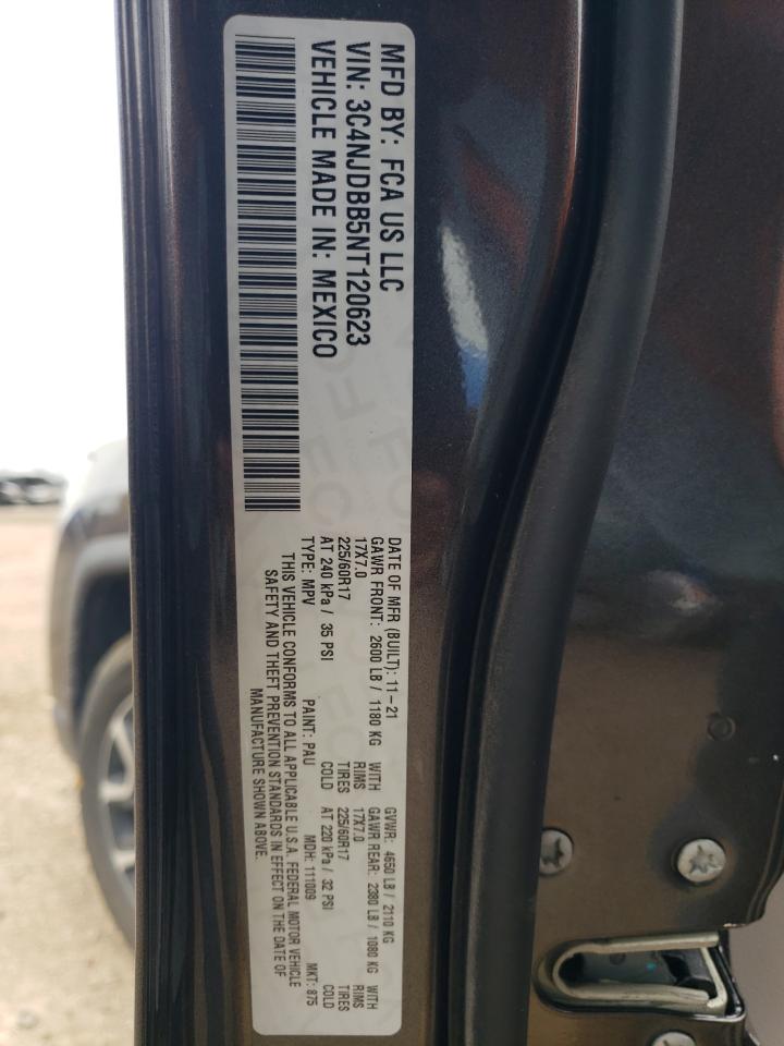 2022 JEEP COMPASS LATITUDE VIN:3C4NJDBB5NT120623