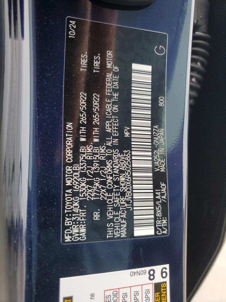 2024 LEXUS GX 550 LUXURY VIN:JTJVBCDX6R5025863