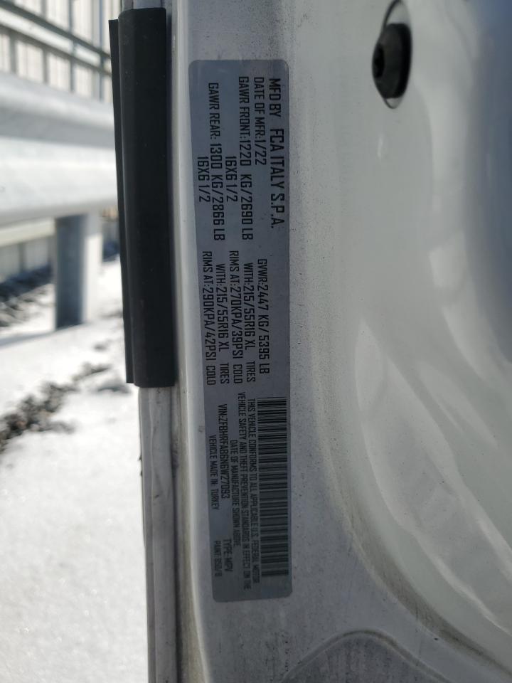 2022 RAM PROMASTER CITY TRADESMAN VIN:ZFBHRFAB6N6W27093