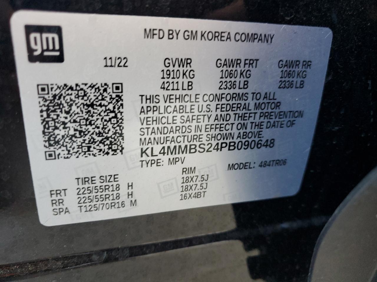 2023 BUICK ENCORE GX PREFERRED VIN:KL4MMBS24PB090648