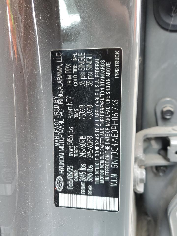 2023 HYUNDAI SANTA CRUZ SEL VIN:5NTJC4AE0PH061733