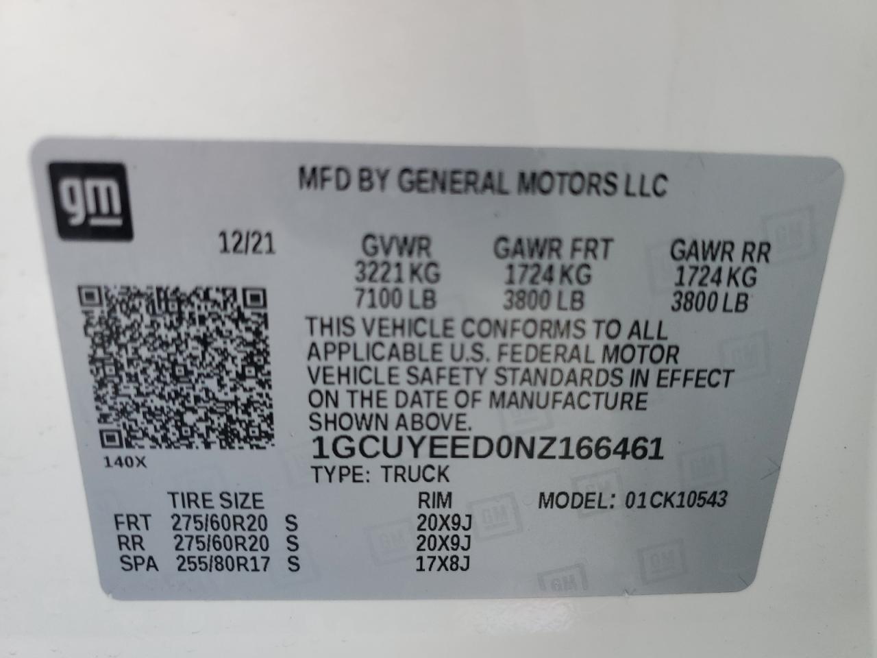 2022 CHEVROLET SILVERADO LTD K1500 RST VIN:1GCUYEED0NZ166461