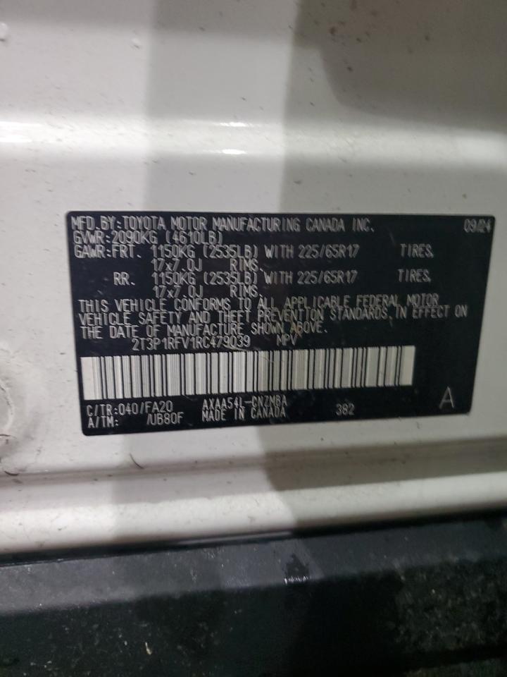 2024 TOYOTA RAV4 XLE VIN:2T3P1RFV1RC479039