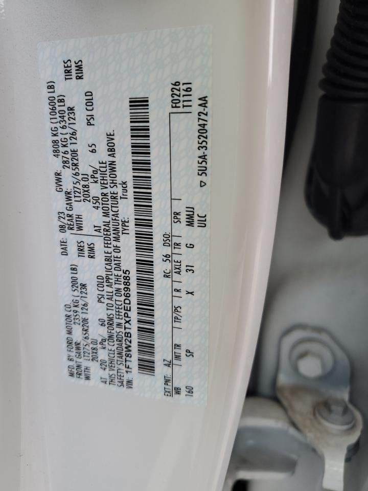 2023 FORD F250 SUPER DUTY VIN:1FT8W2BTXPED69885