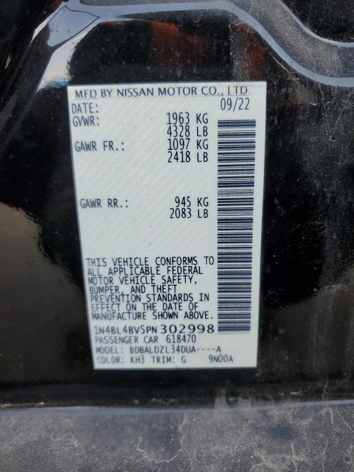 2023 NISSAN ALTIMA S VIN:1N4BL4BV5PN302998