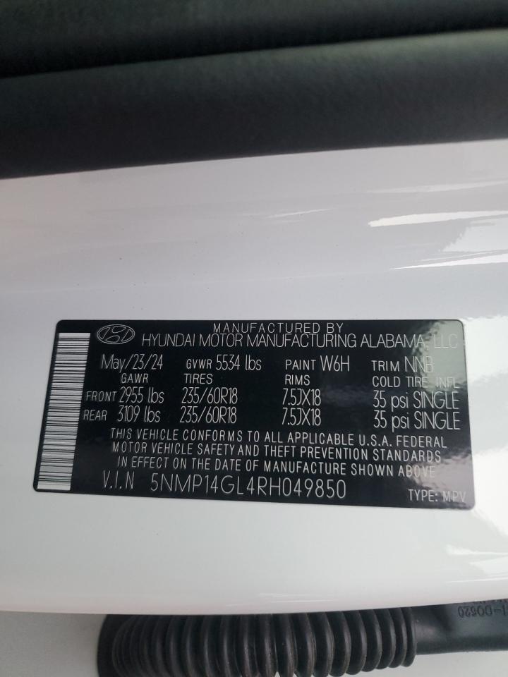 2024 HYUNDAI SANTA FE SE VIN:5NMP14GL4RH049850