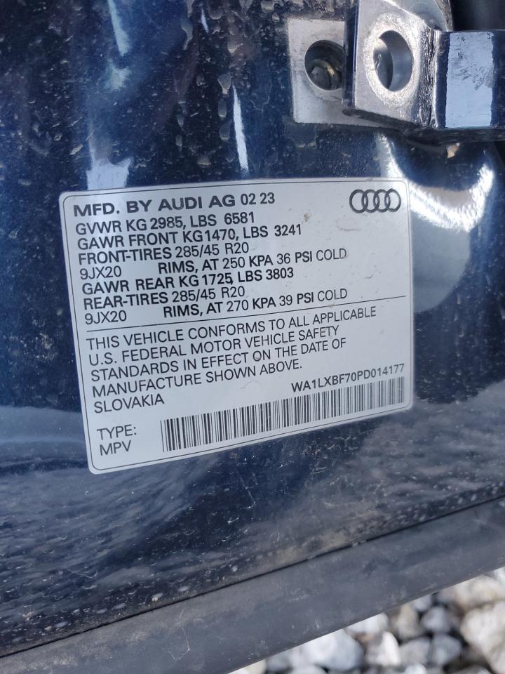 2023 AUDI Q7 PREMIUM PLUS VIN:WA1LXBF70PD014177