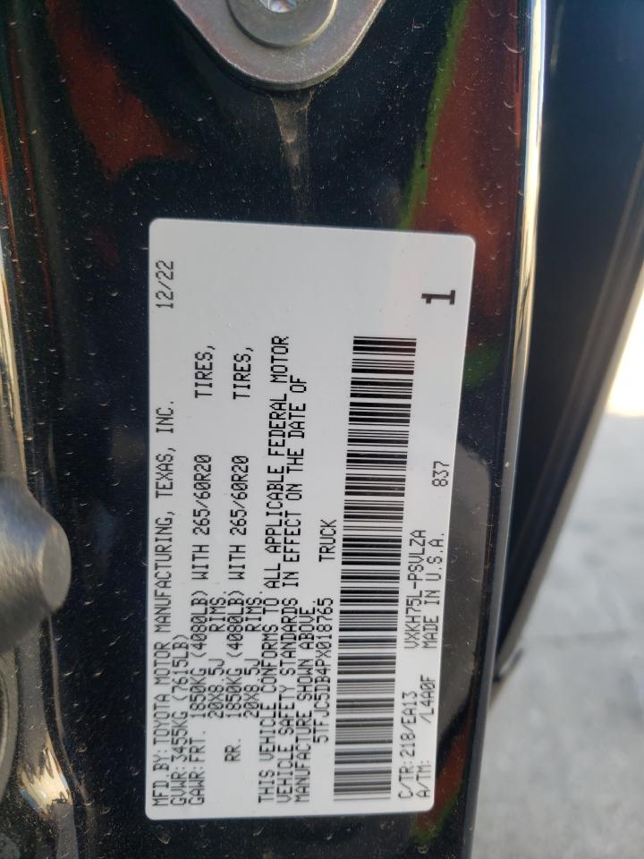 2023 TOYOTA TUNDRA CREWMAX LIMITED VIN:5TFJC5DB4PX018765