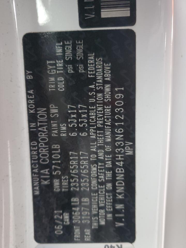 2022 KIA CARNIVAL LX VIN:KNDNB4H33N6123091
