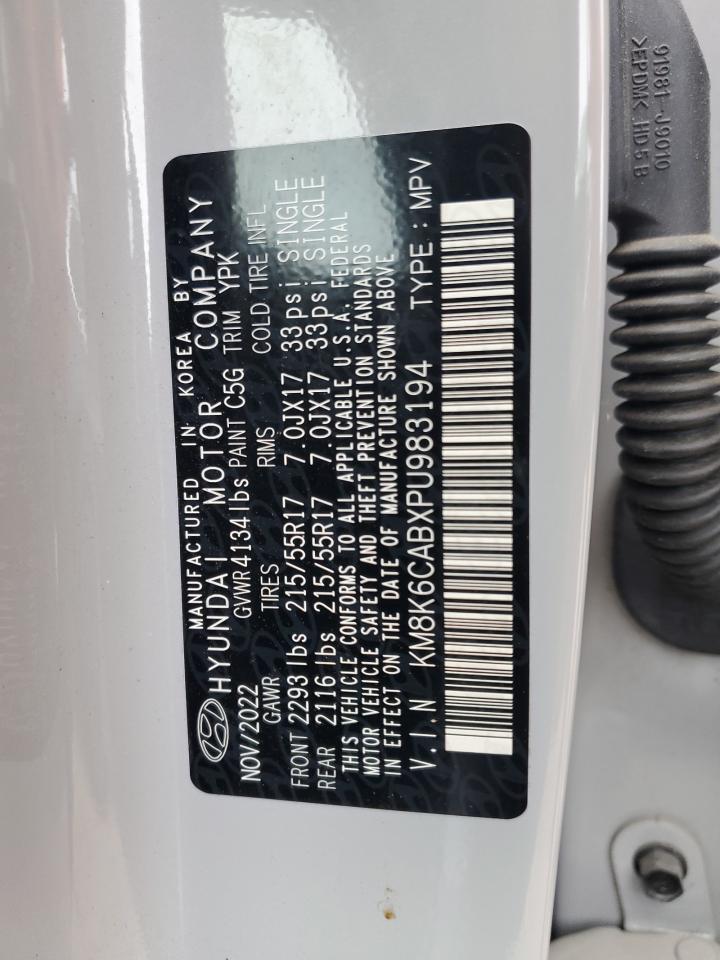 2023 HYUNDAI KONA SEL VIN:KM8K6CABXPU983194