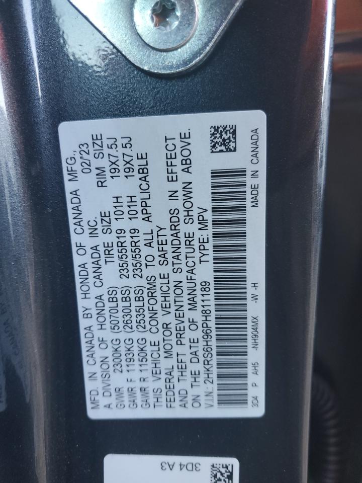 2023 HONDA CR-V SPORT TOURING VIN:2HKRS6H96PH811189