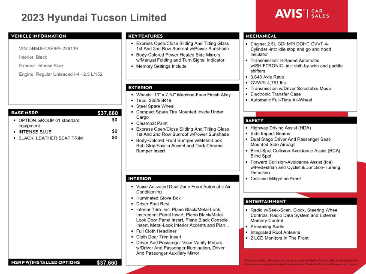 2023 HYUNDAI TUCSON LIMITED VIN:5NMJECAE9PH236139