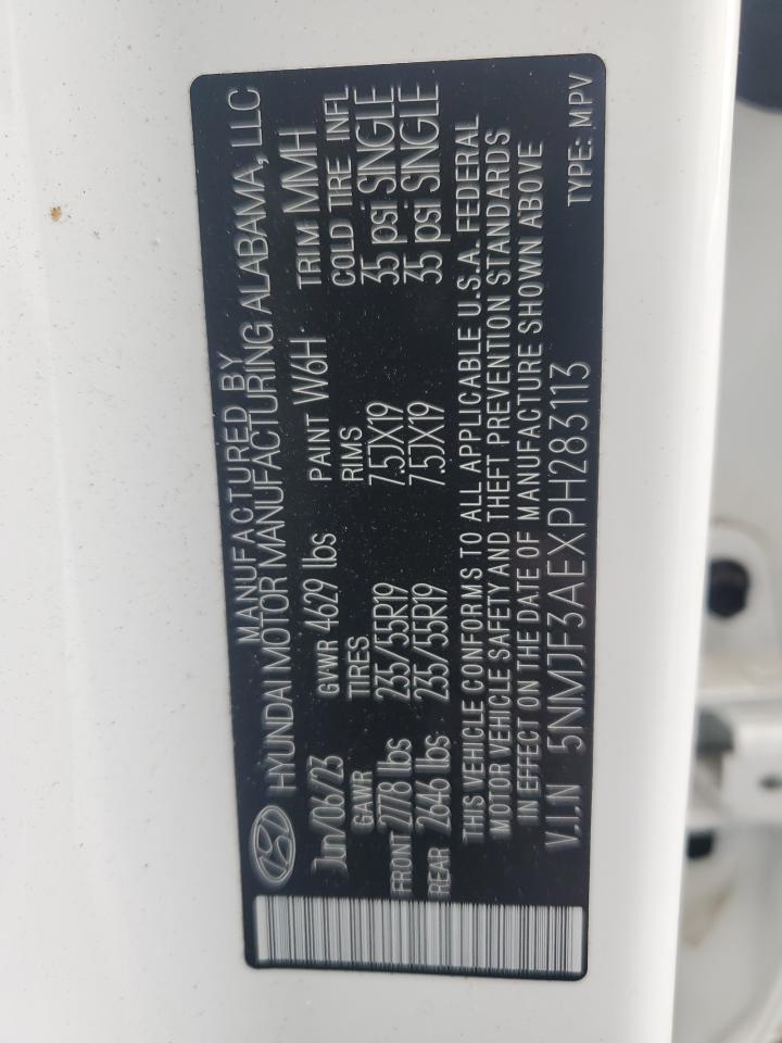 2023 HYUNDAI TUCSON SEL VIN:5NMJF3AEXPH283113