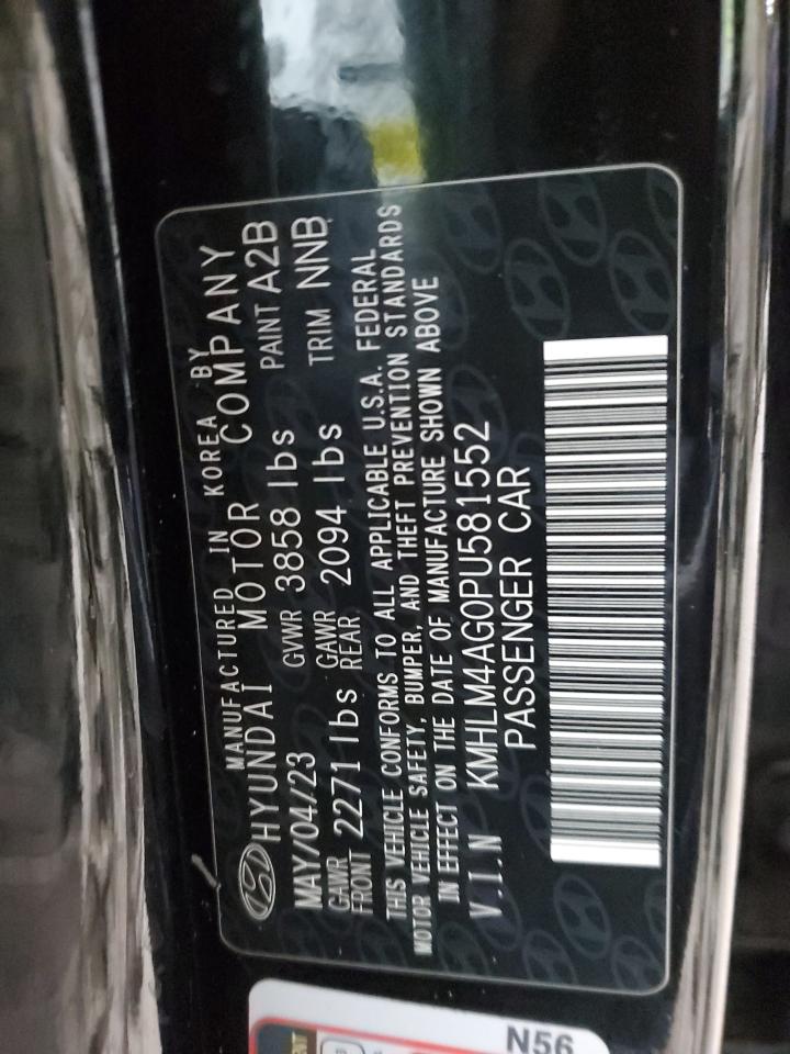 2023 HYUNDAI ELANTRA SEL VIN:KMHLM4AG0PU581552