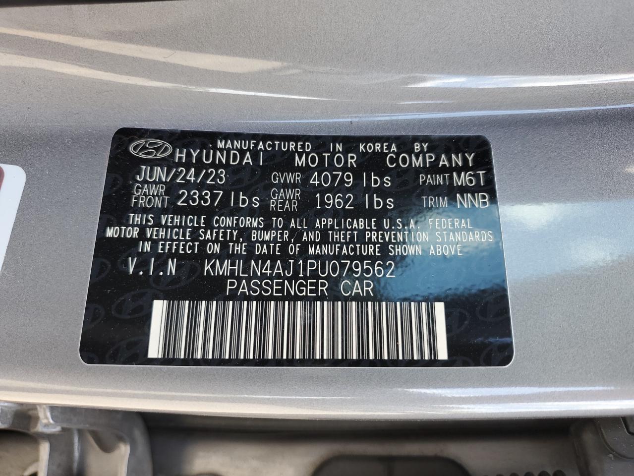 2023 HYUNDAI ELANTRA LIMITED VIN:KMHLN4AJ1PU079562