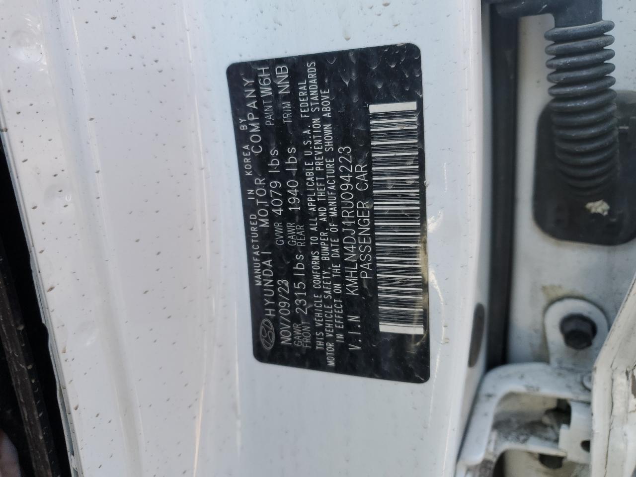 2024 HYUNDAI ELANTRA LIMITED VIN:KMHLN4DJ1RU094223